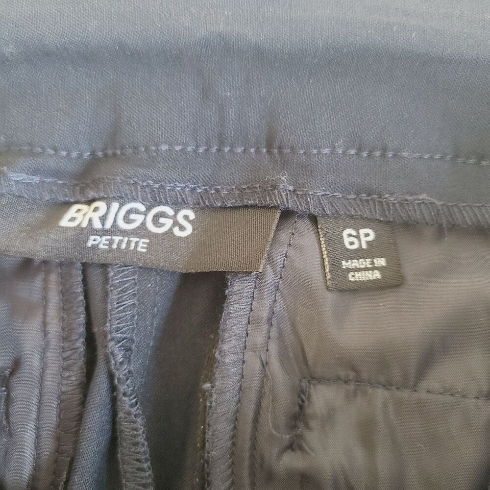 Briggs Petite Womens Black Cropped  Capri Pants 6P Petite Like New Pull On - Picture 5 of 8
